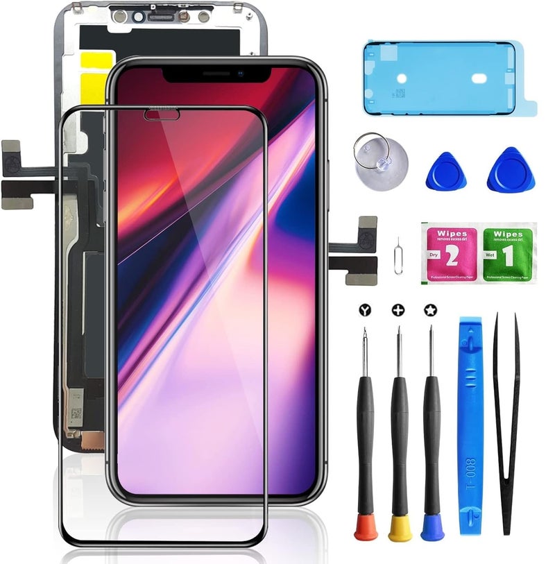 Bsz4uov استبدال شاشة آيفون 11 برو، إطار عرض LCD بحجم 5.8 بوصة مع شاشة تعمل باللمس ثلاثي الأبعاد لطرازات A2160، A2217، A2215 مع مجموعة أدوات الإصلاح + ملصق لاصق إطار مقاوم للماء + زجاج مقسى - Image 1